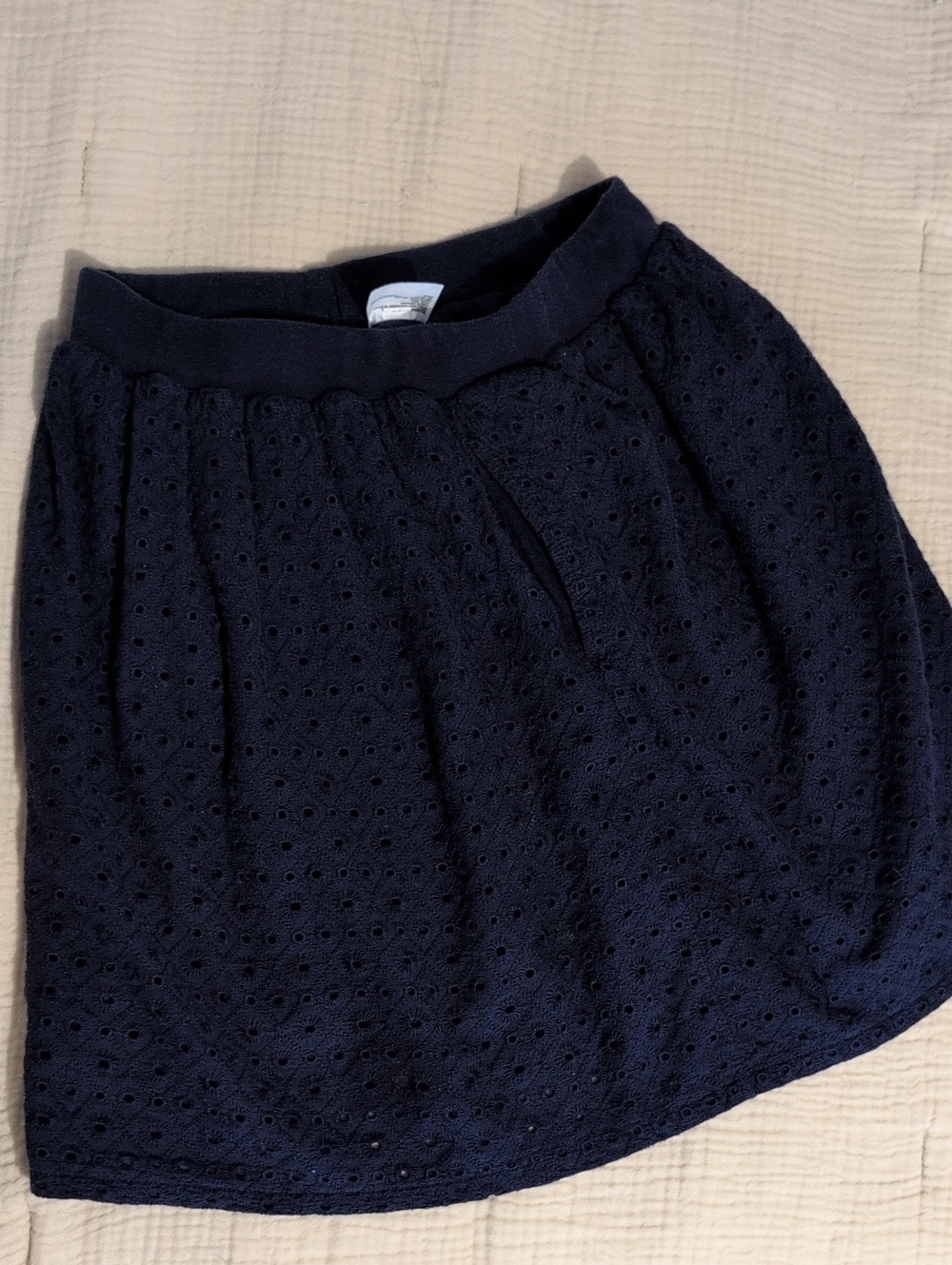 Uniqlo Kids Navy Eyelet Skirt 100% Cotton